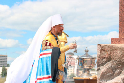 Патриарший Экзарх освятил место будущего строительства Софийского собора