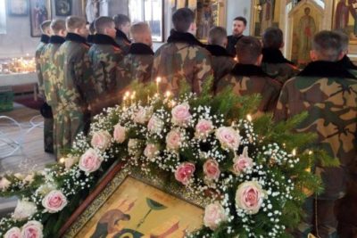 В праздник Крещения Господня Вознесенский храм д. Лужесно посетили кадеты