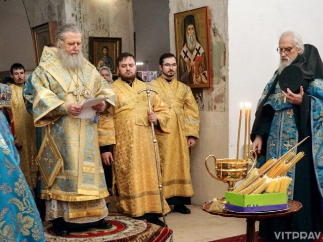 В канун Сретения Господня архиепископ Димитрий совершил всенощное бдение в храме святой великомученицы Ирины города Москвы