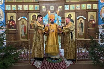 В Неделю пред Рождеством Христовым епископ Евсевий совершил Литургию в храме святого пророка Илии г. п. Бешенковичи