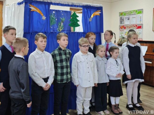 Воспитанники воскресной школы храма Вознесения Господня д.Лужесно выступили с рождественским представлением в Лужеснянской базовой школе