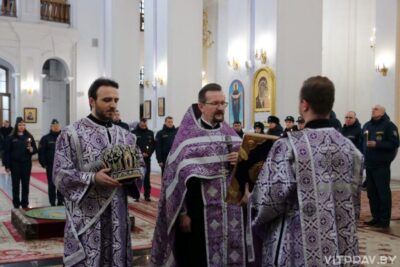 Спасатели приняли участие в молебне, посвященном прибытию в Витебск креста преподобной Евфросинии Полоцкой