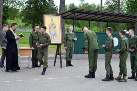 Икона священномученика Георгия Победоносца прибыла в артиллерийскую бригаду СЗОК